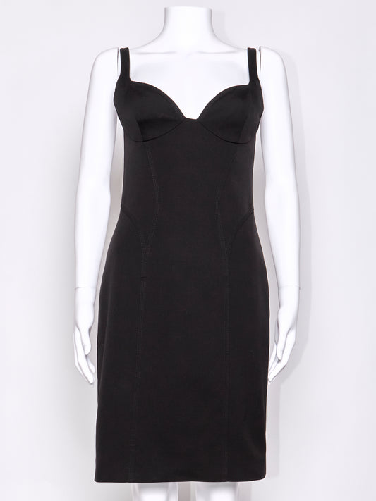 90s Black Bustier Mini Dress