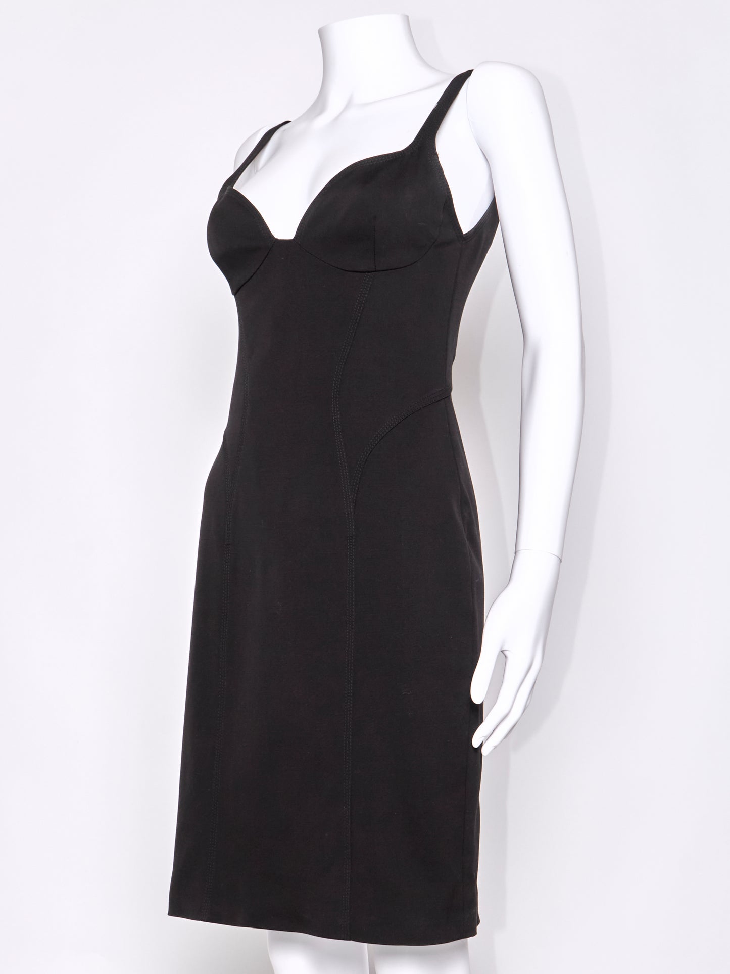 90s Black Bustier Mini Dress