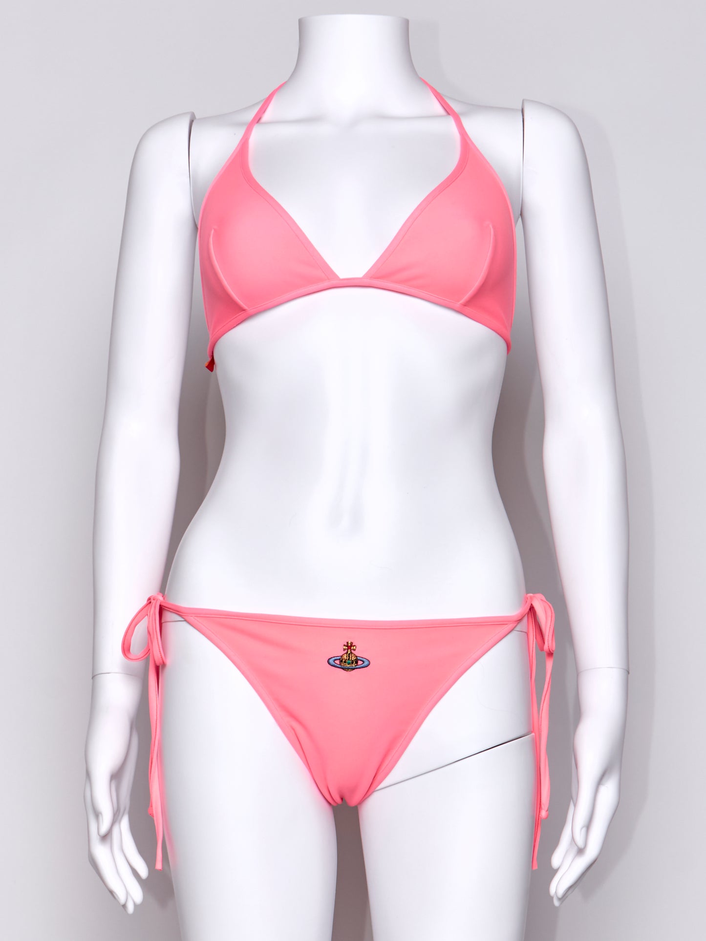 Vivienne Westwood Spring 2000s Pink Embroidered Orb Bikini Set