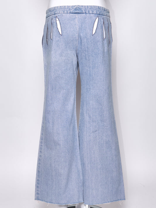 Chloé Spring 2002 Cut Out Flare Denim Trousers