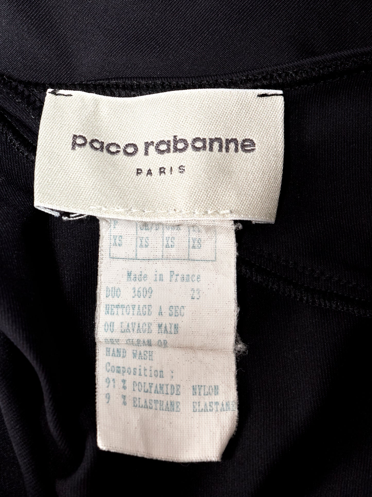 Paco Rabanne Spring 1998 Black Mini Dress