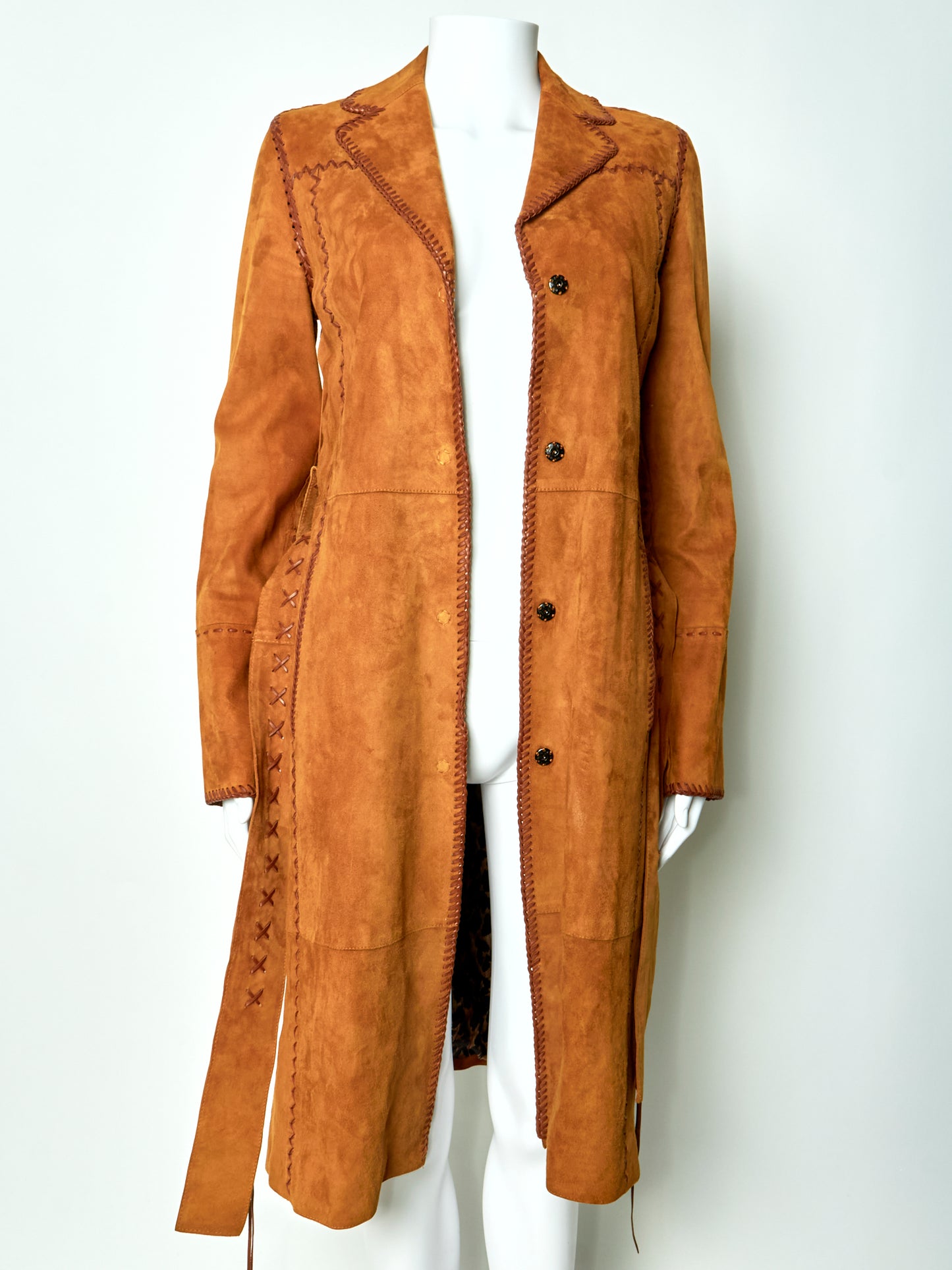 Dolce & Gabbana Brown Suede 90s Coat
