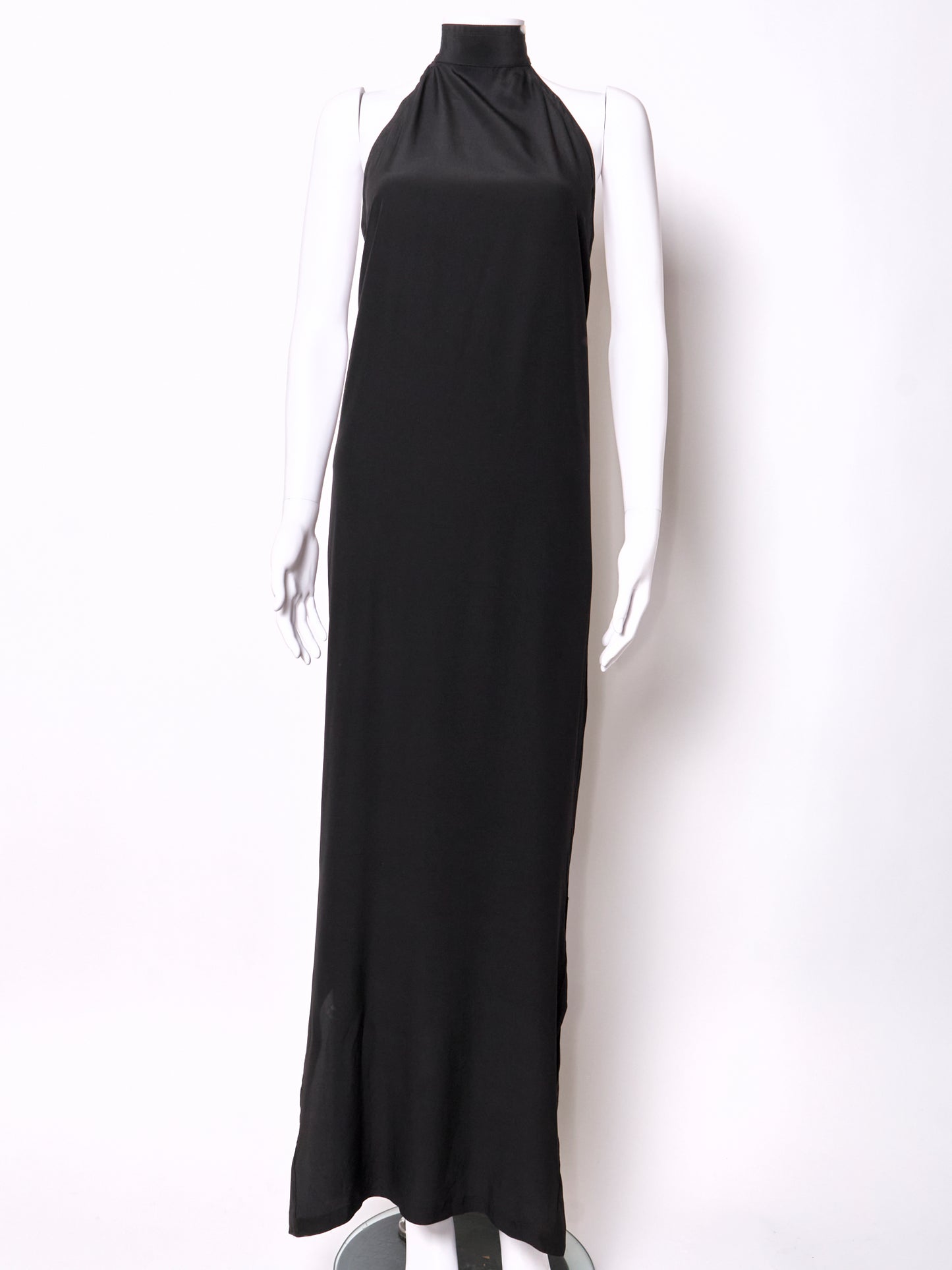 Gianni Versace 90s Black Open Back Maxi Dress
