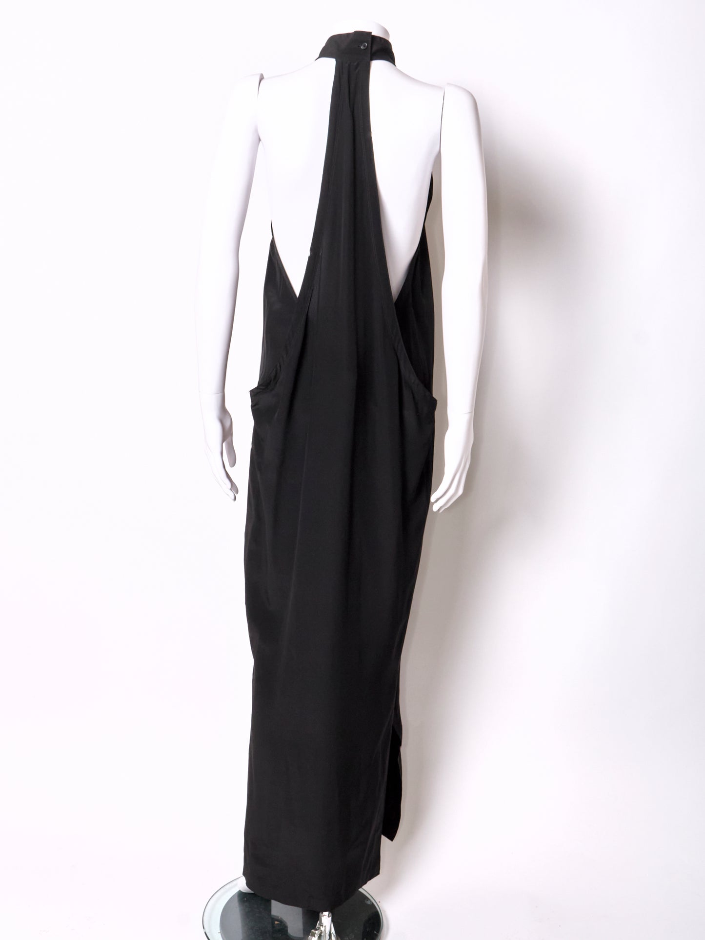 Gianni Versace 90s Black Open Back Maxi Dress