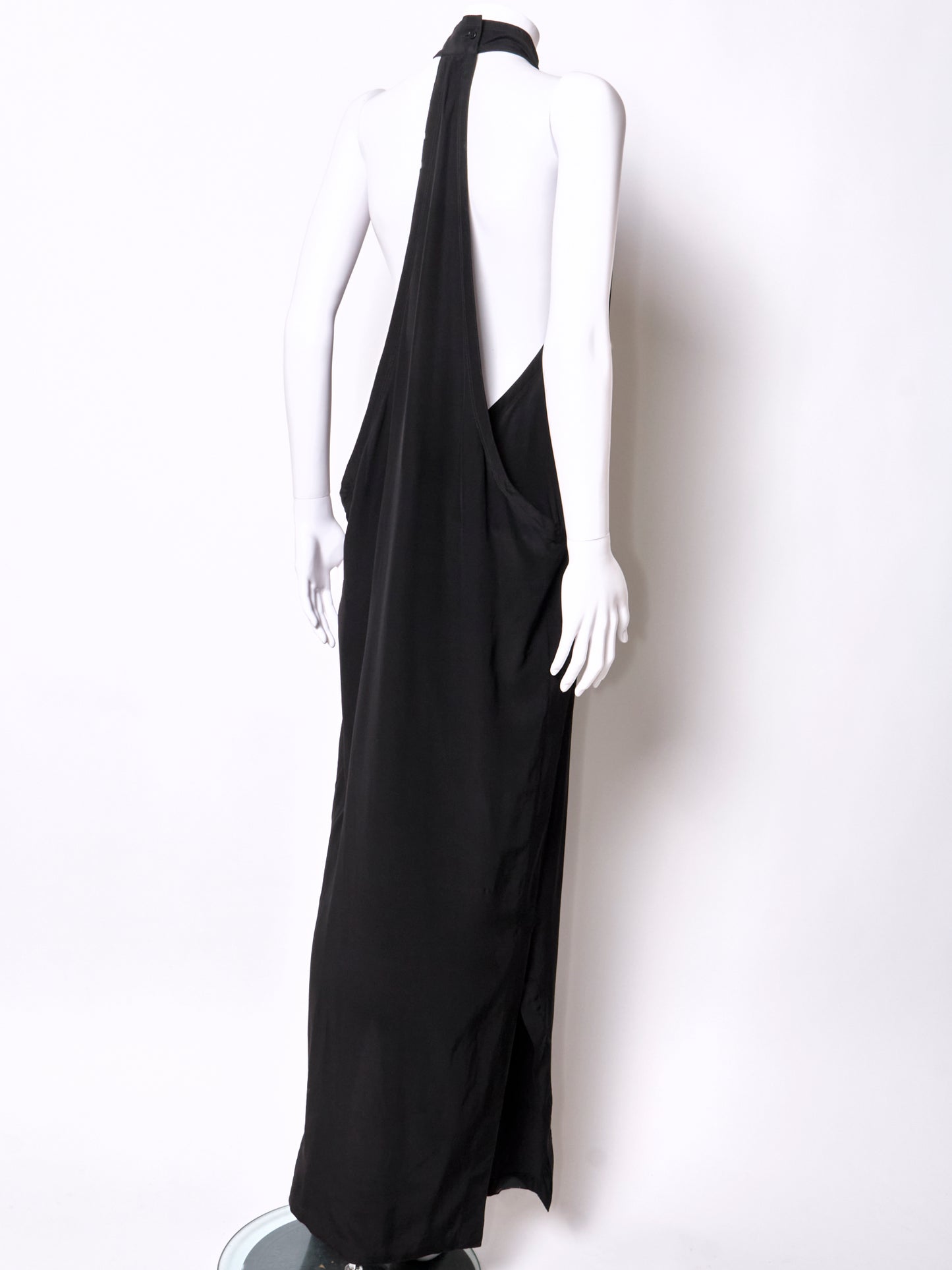 Gianni Versace 90s Black Open Back Maxi Dress