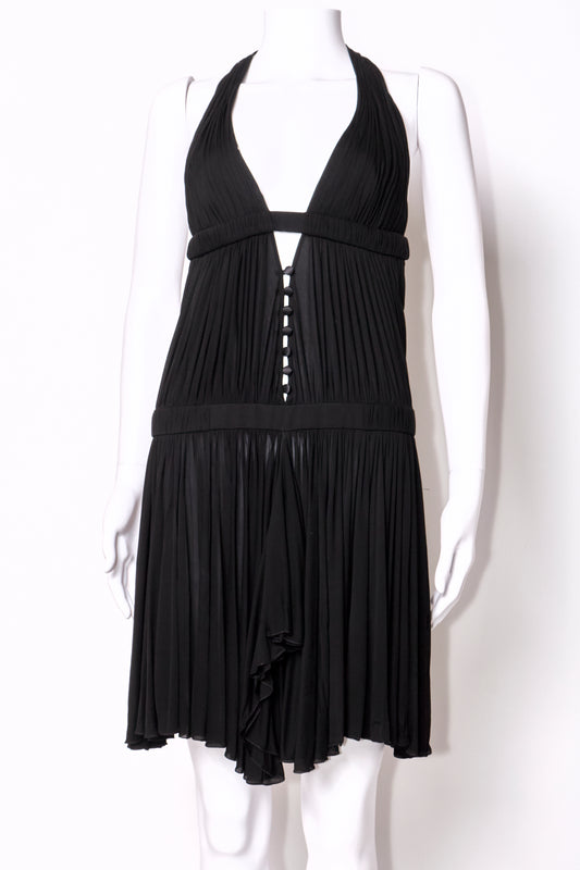 Roberto Cavalli Spring 2006 Black Open Back Halter Neck Mini Dress