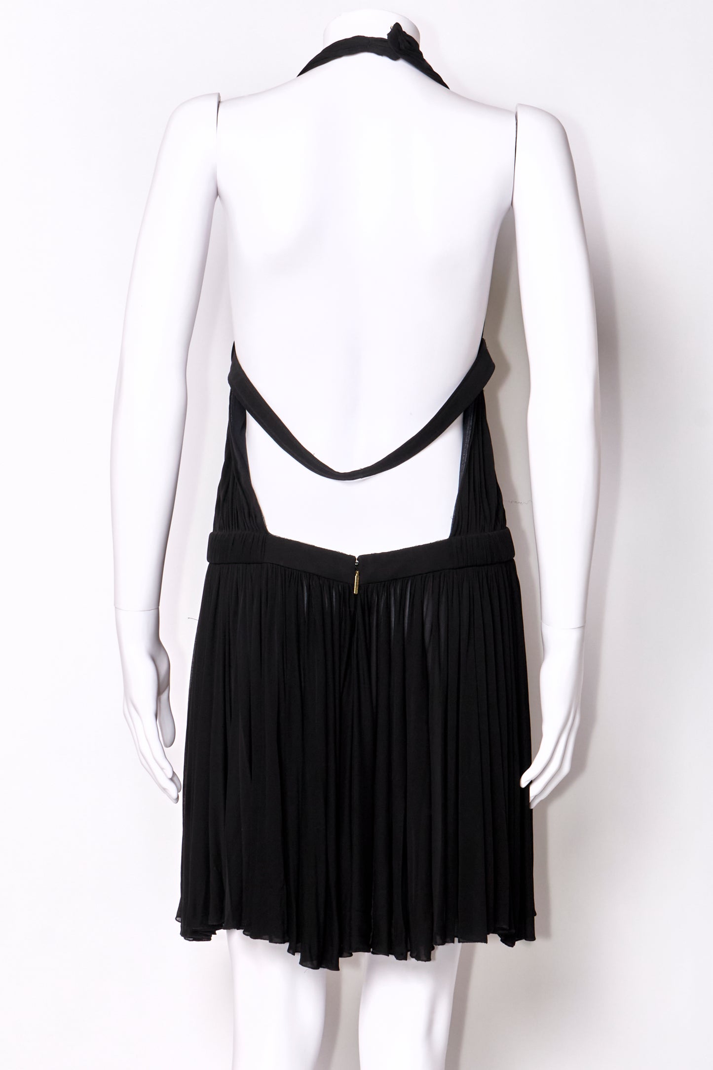 Roberto Cavalli Spring 2006 Black Open Back Halter Neck Mini Dress