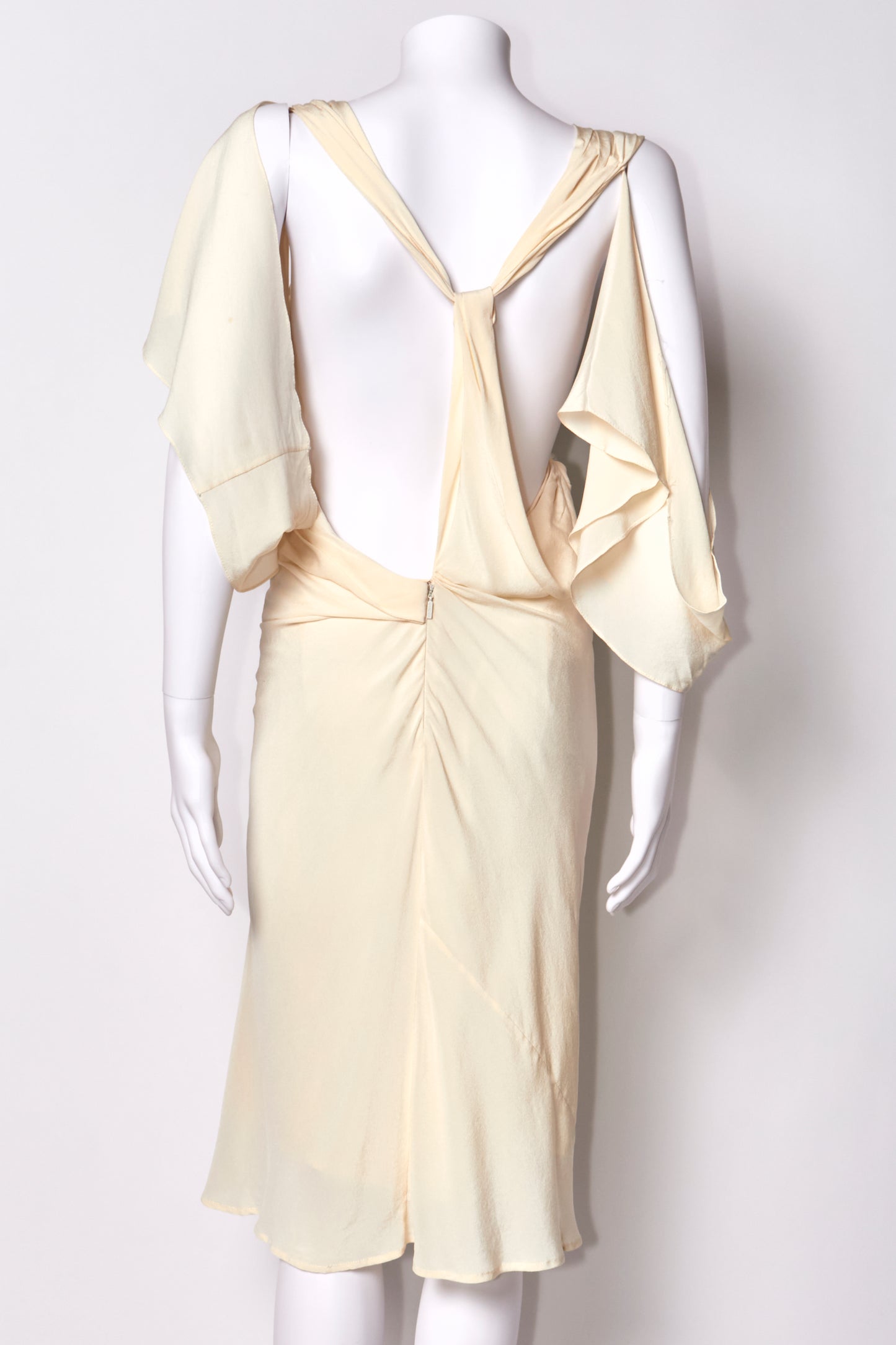 Gucci Tom Ford Spring 2002 Cream Silk Midi Dress