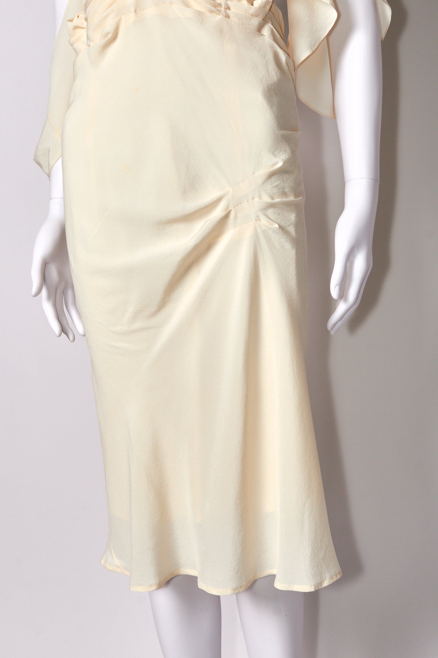 Gucci Tom Ford Spring 2002 Cream Silk Midi Dress
