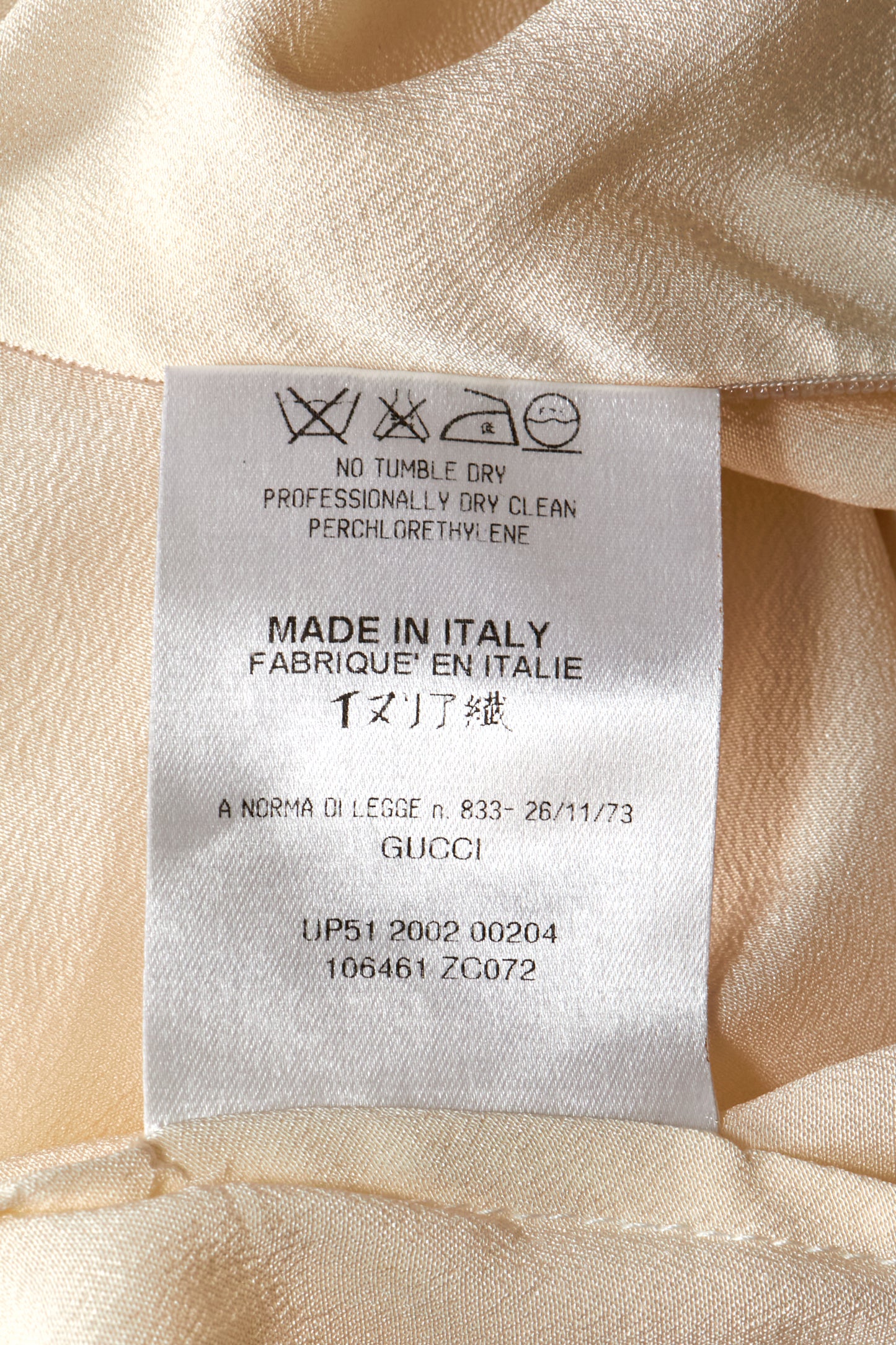 Gucci Tom Ford Spring 2002 Cream Silk Midi Dress