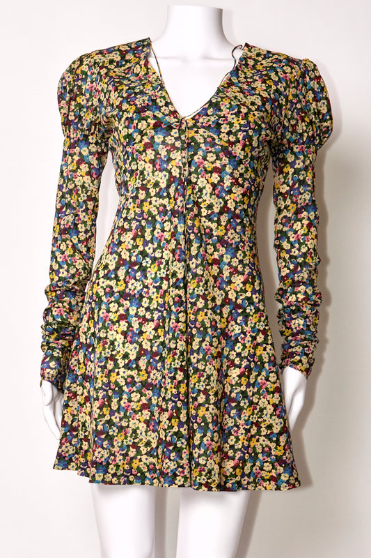 Dolce & Gabbana Fall 2001 Floral Silk Mini Dress