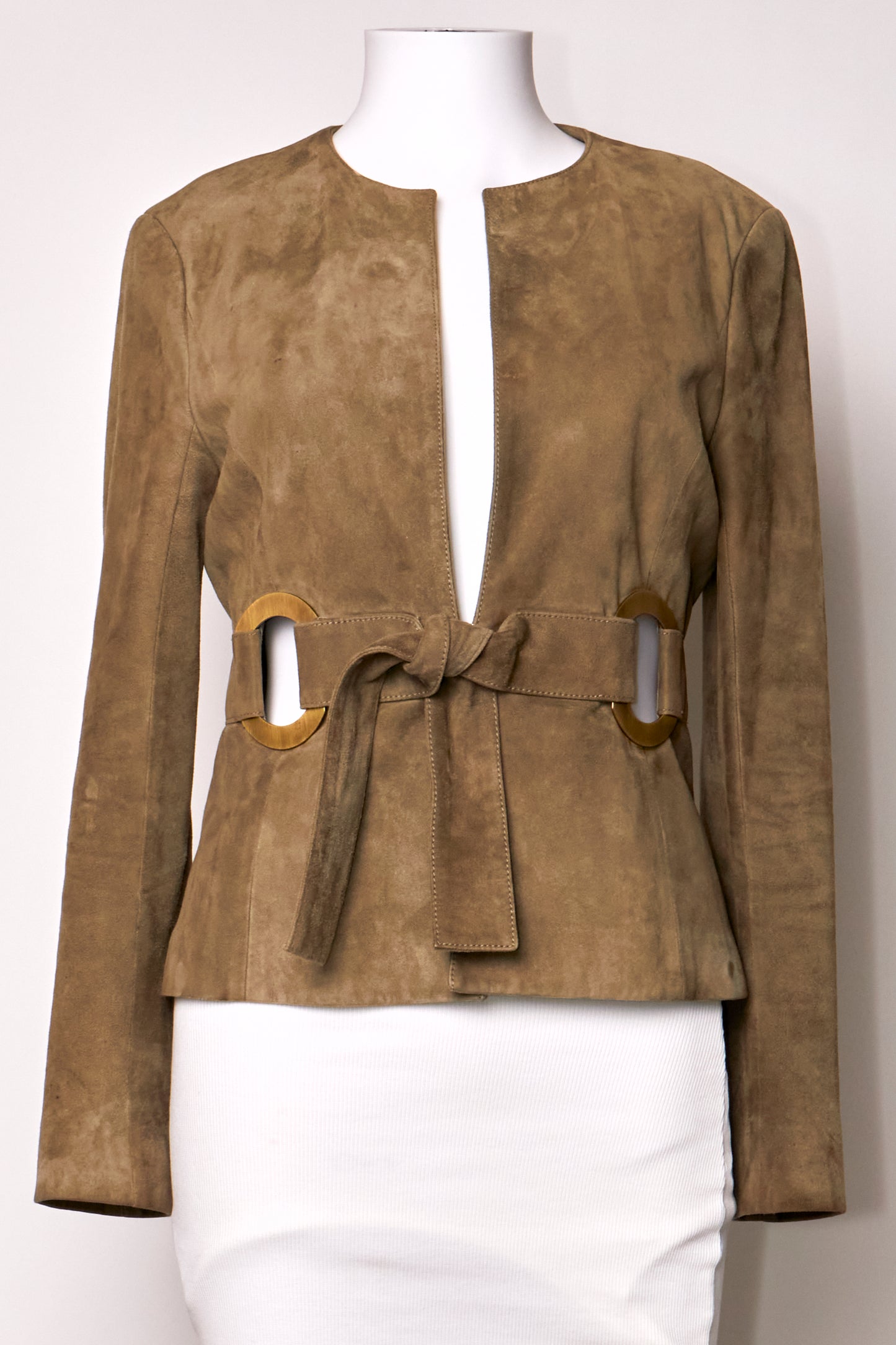 Valentino Spring 2003 Khaki Suede Jacket