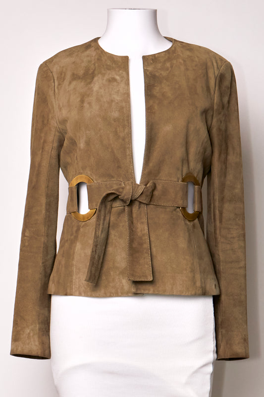 Valentino Spring 2003 Khaki Suede Jacket