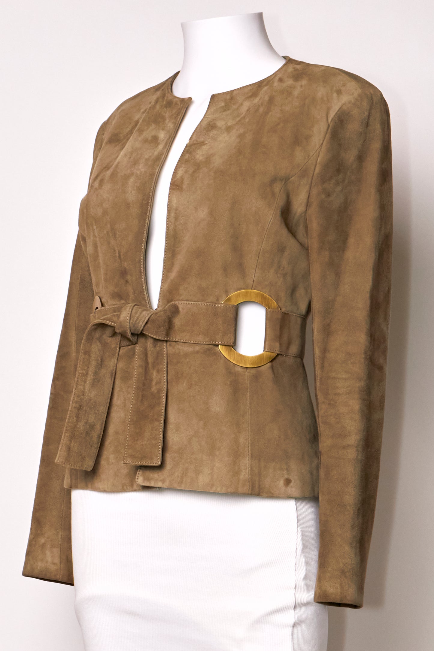 Valentino Spring 2003 Khaki Suede Jacket