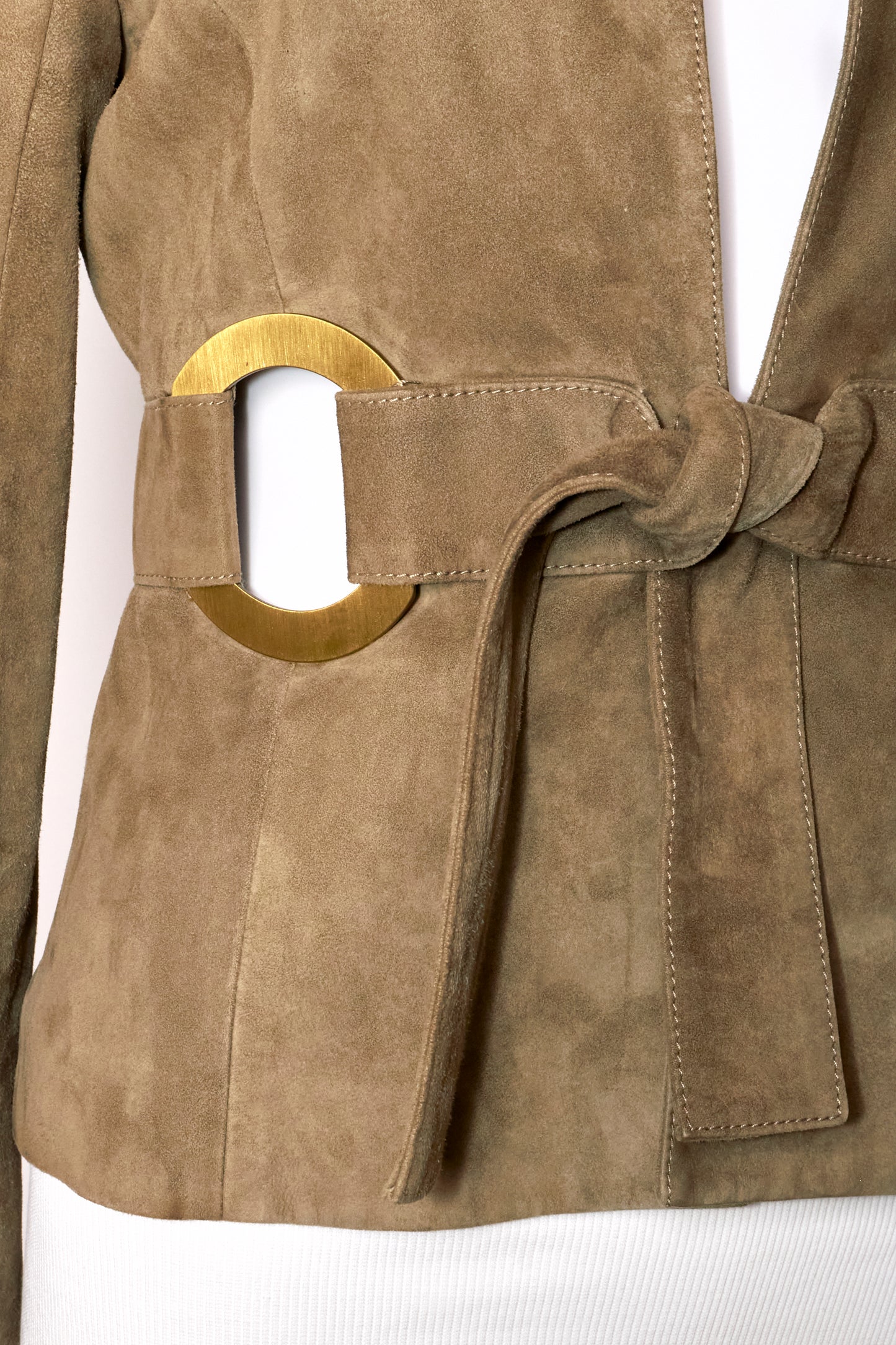 Valentino Spring 2003 Khaki Suede Jacket