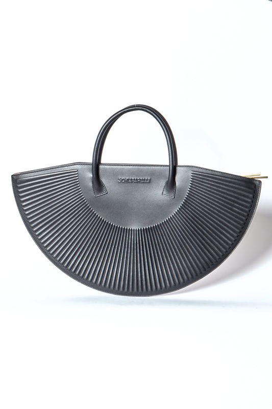 Schiaparelli Spring 2020 Black Leather Top Handle Bag