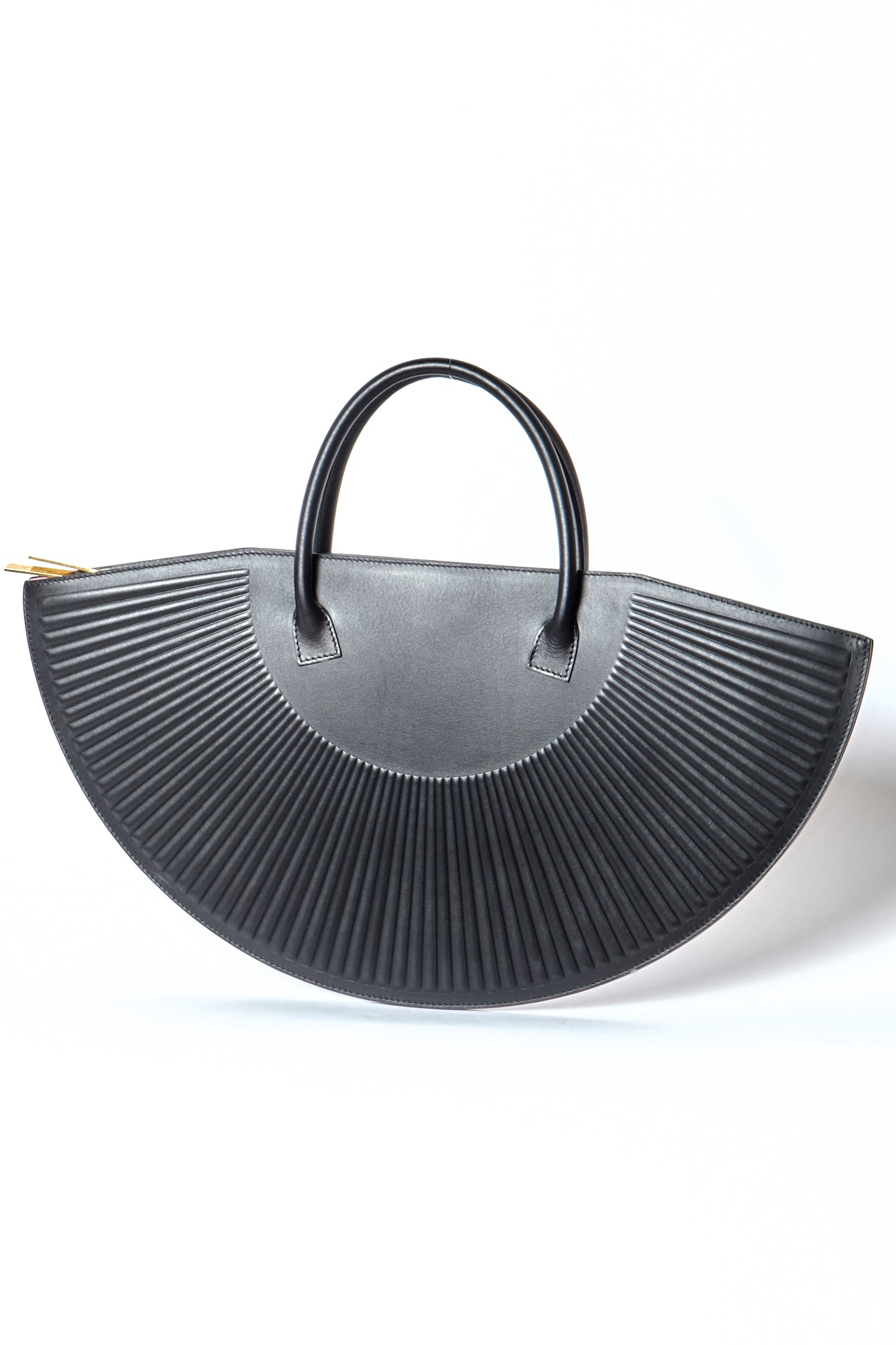 Schiaparelli Spring 2020 Black Leather Top Handle Bag