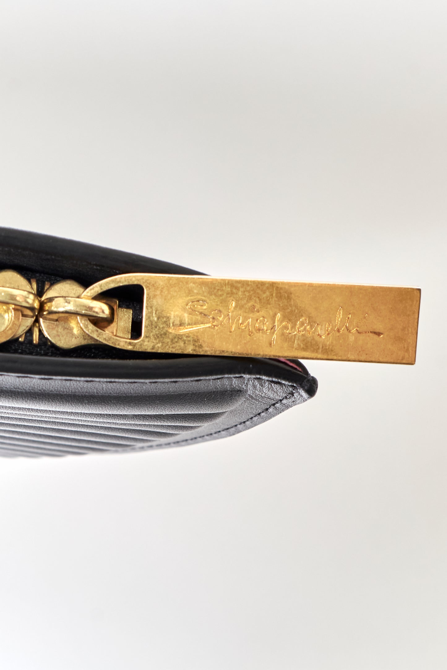 Schiaparelli Spring 2020 Black Leather Top Handle Bag