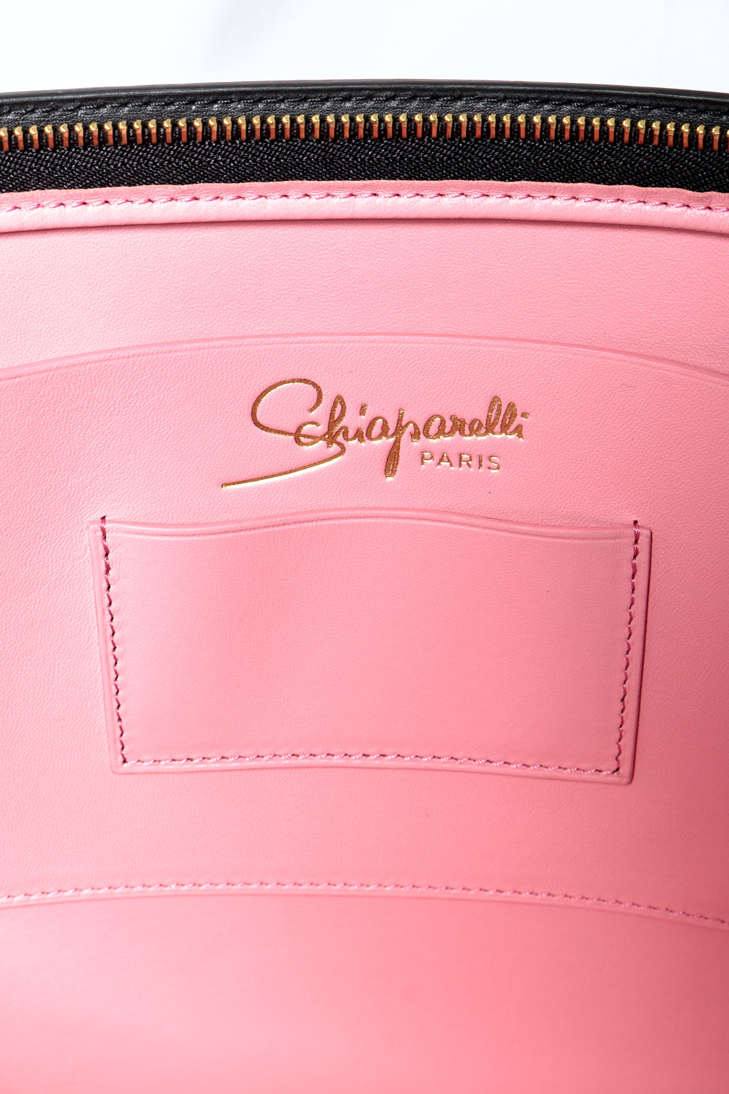 Schiaparelli Spring 2020 Black Leather Top Handle Bag
