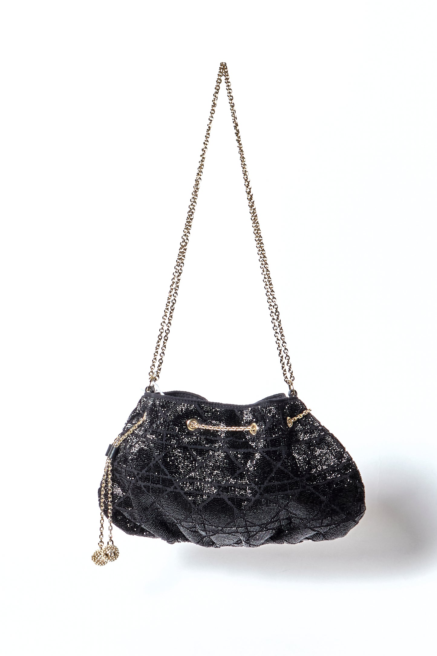 Christian Dior 2023 Black Beaded Shoulder Bag