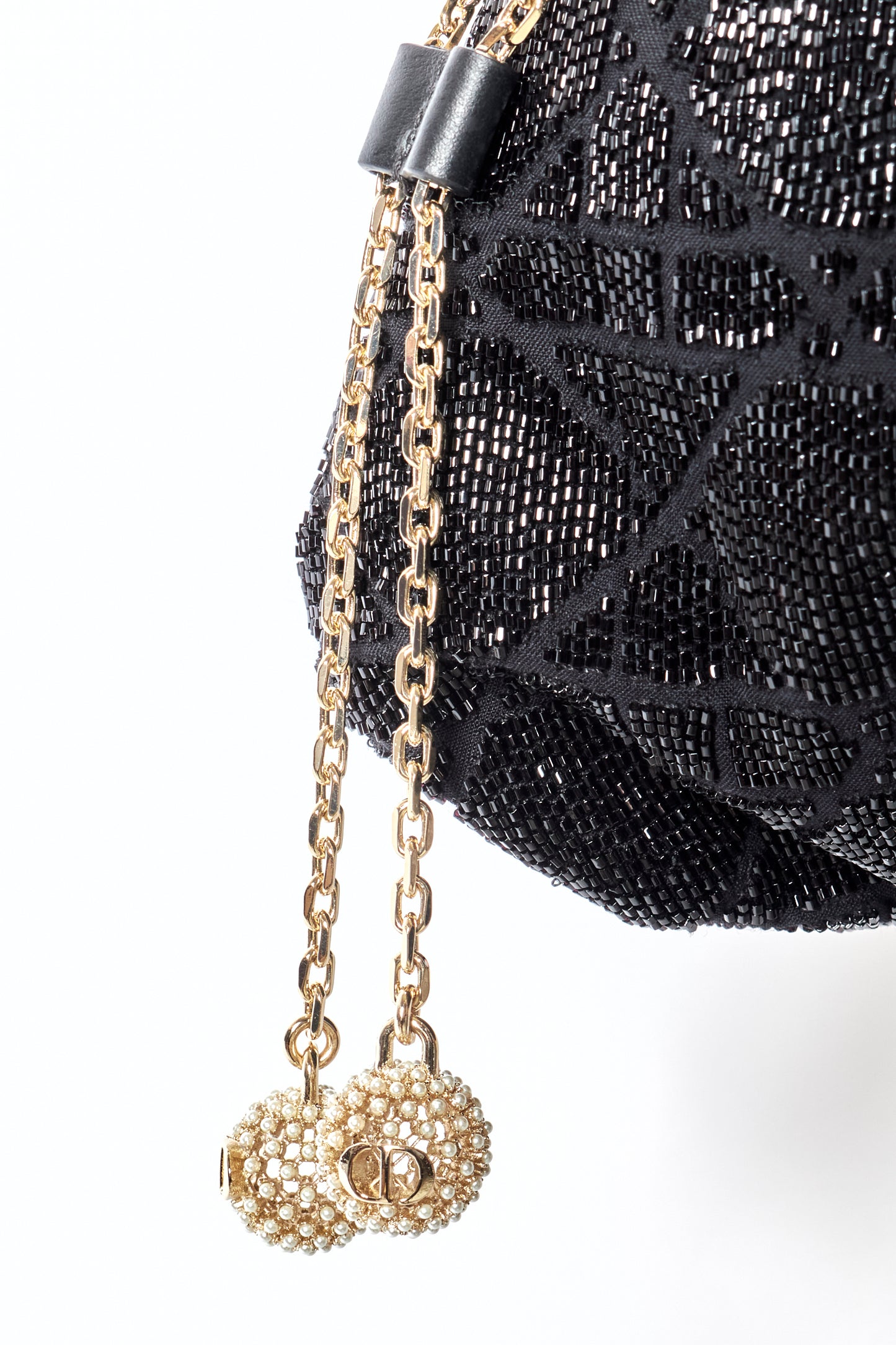 Christian Dior 2023 Black Beaded Shoulder Bag