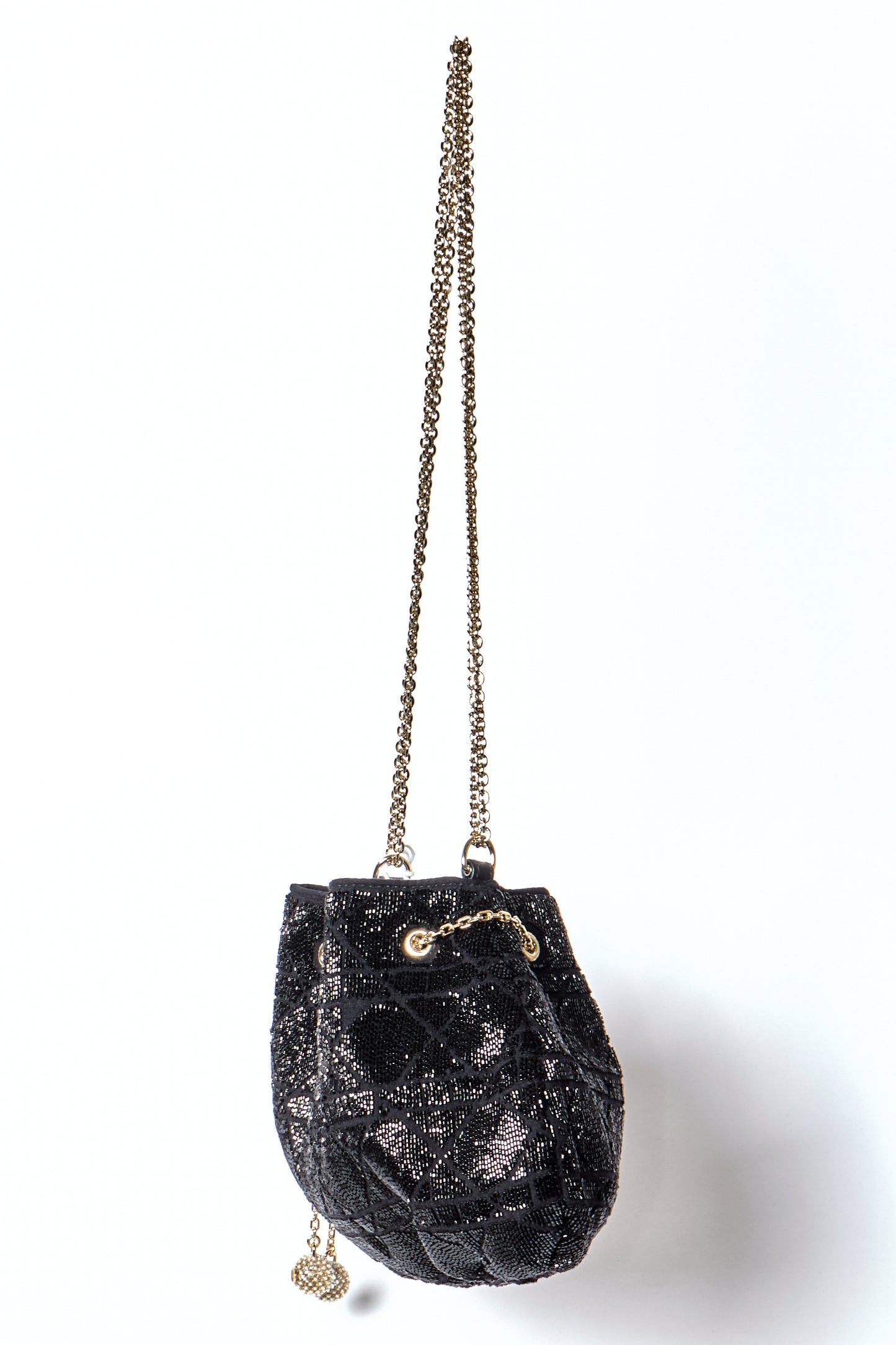Christian Dior 2023 Black Beaded Shoulder Bag