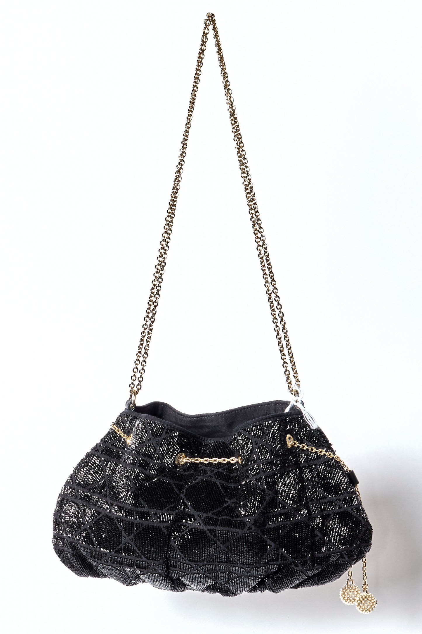 Christian Dior 2023 Black Beaded Shoulder Bag