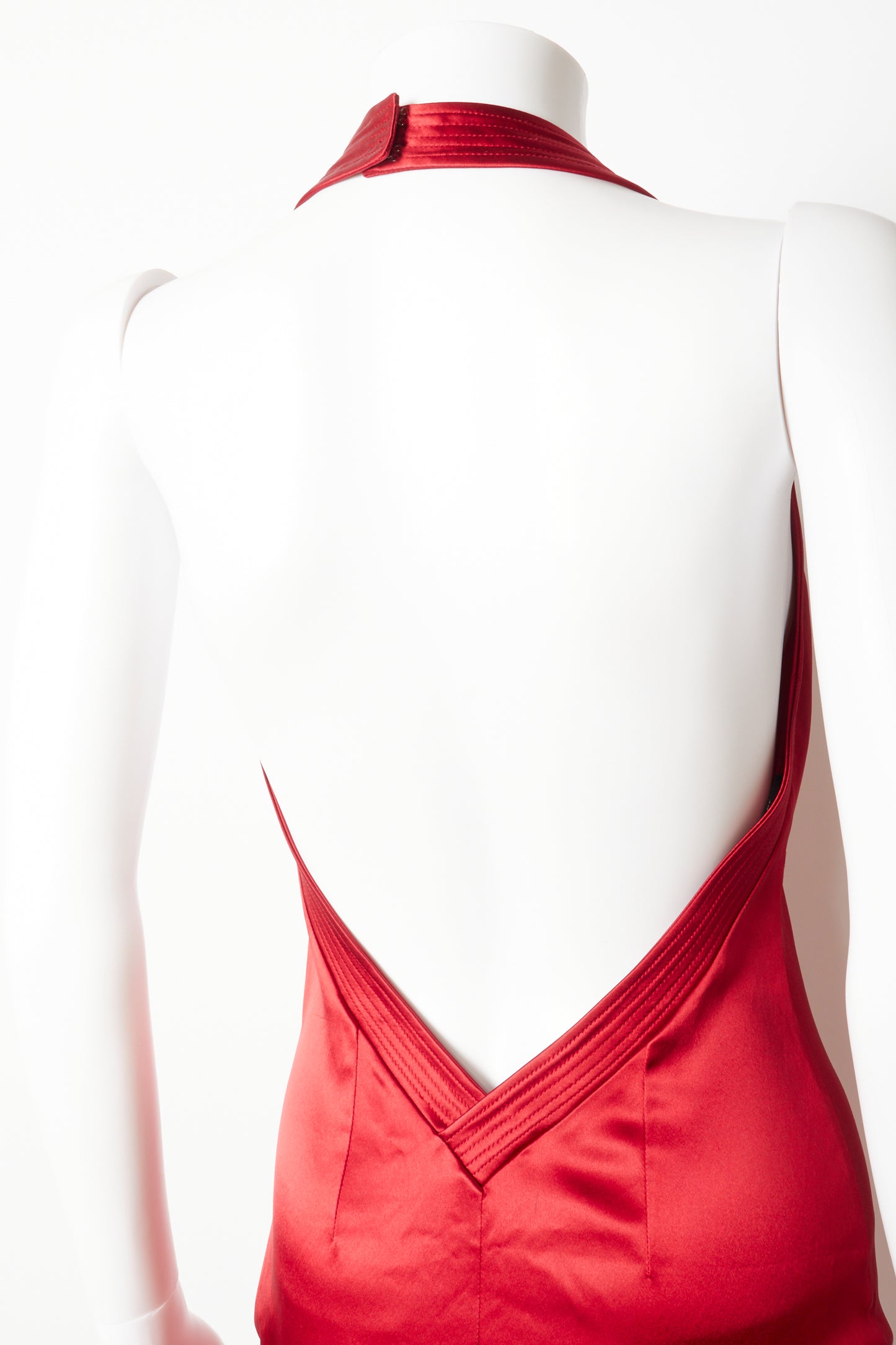 Christian Dior 2004 Red Bow Open Back Midi Dress