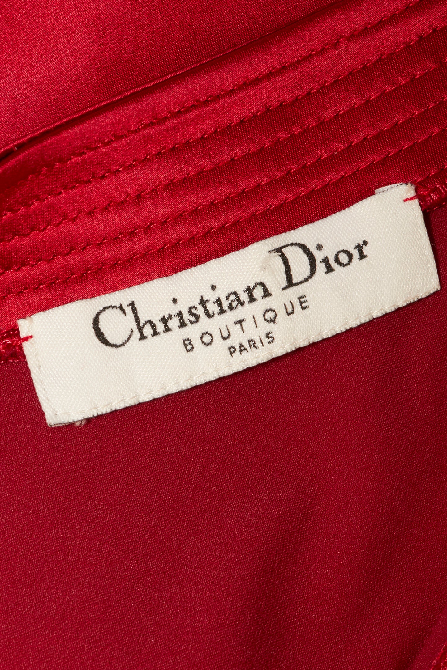 Christian Dior 2004 Red Bow Open Back Midi Dress