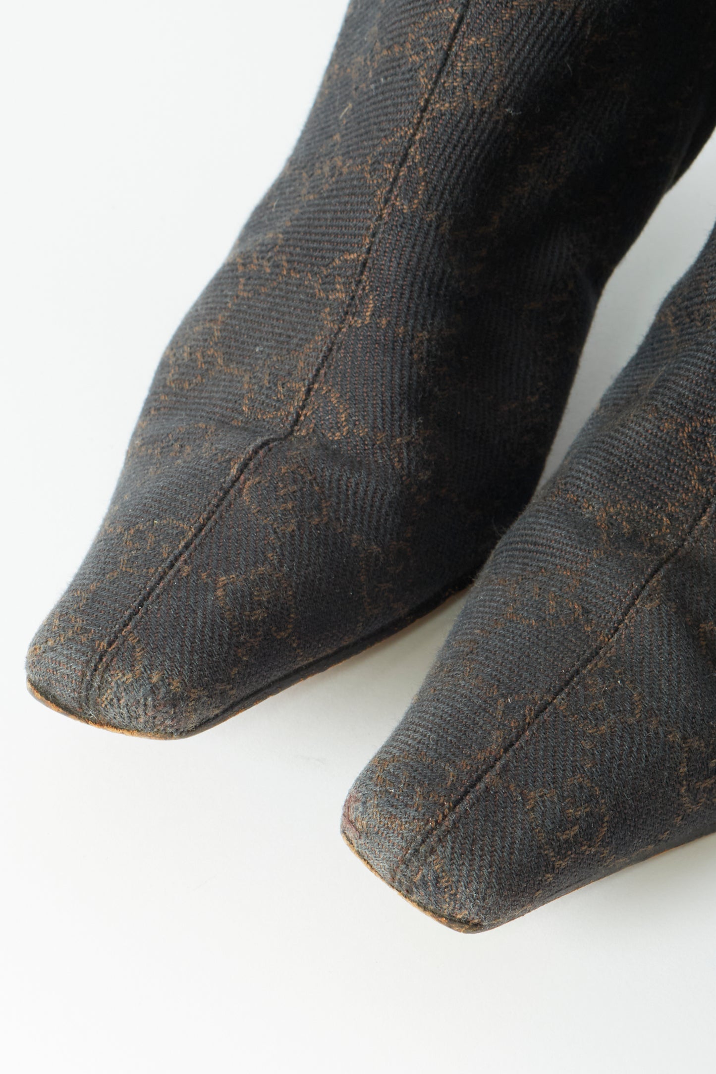 Gucci Brown Monogram High Knee Vintage Boots