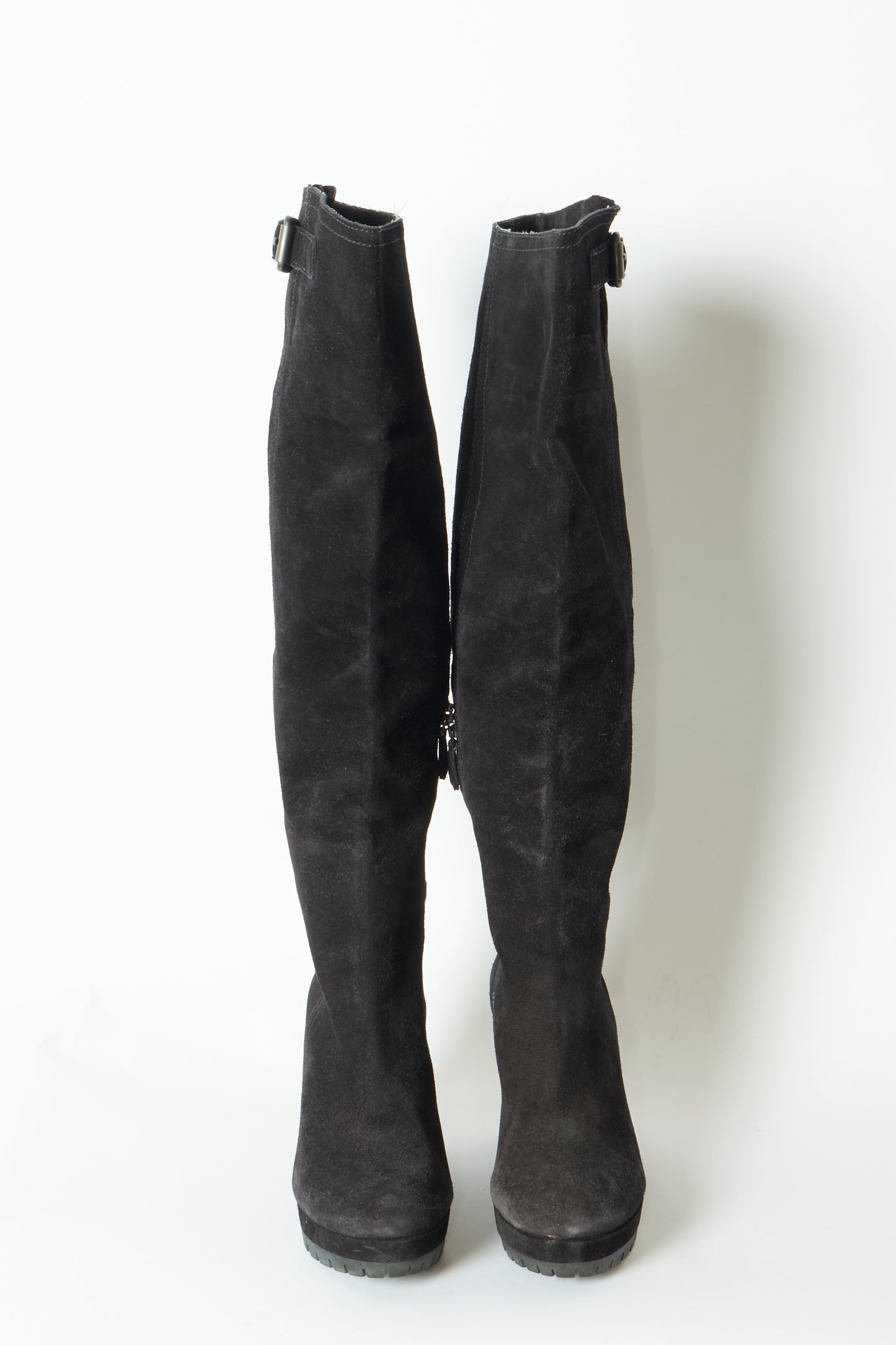 Prada Brown Suede High Knee Vintage Boots