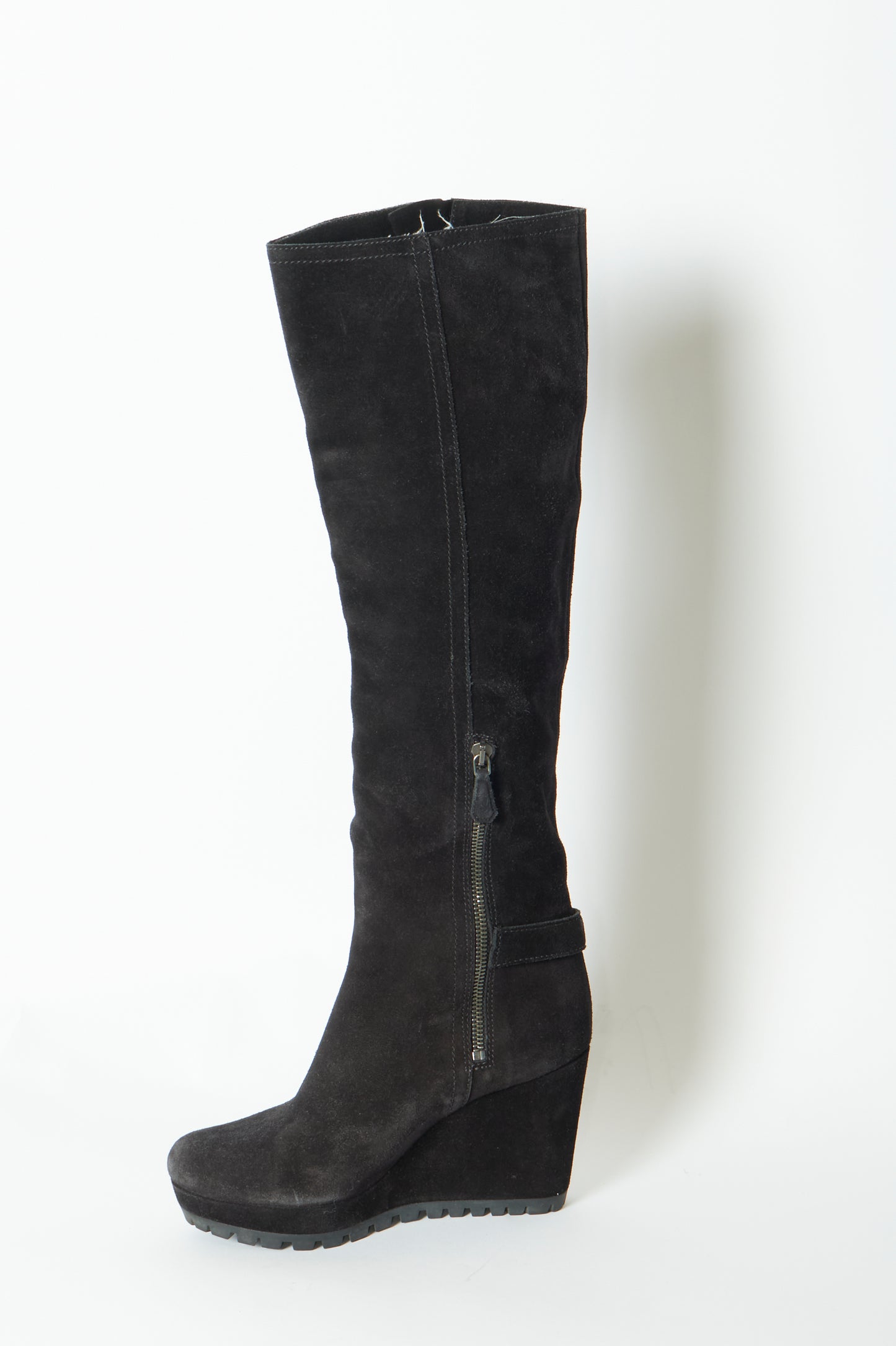 Prada Brown Suede High Knee Vintage Boots