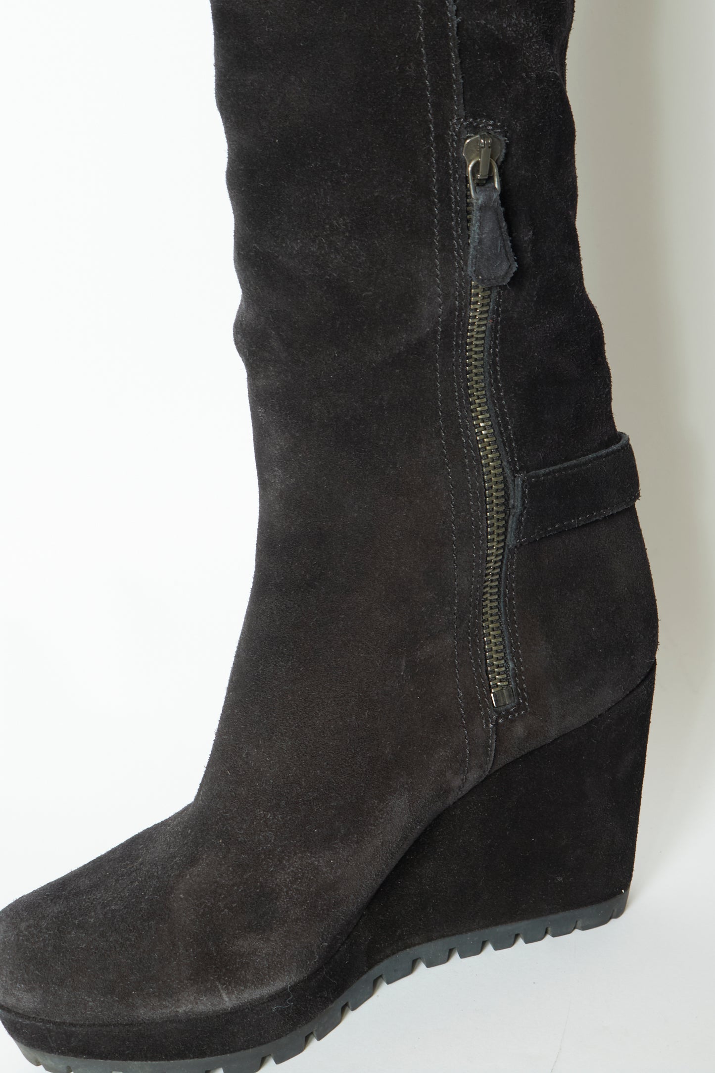 Prada Brown Suede High Knee Vintage Boots