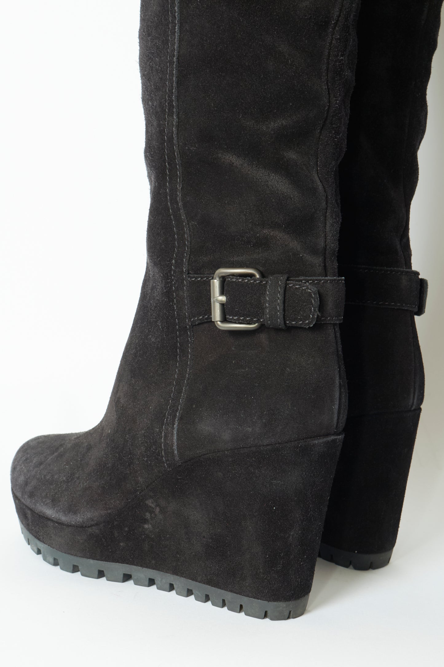 Prada Brown Suede High Knee Vintage Boots