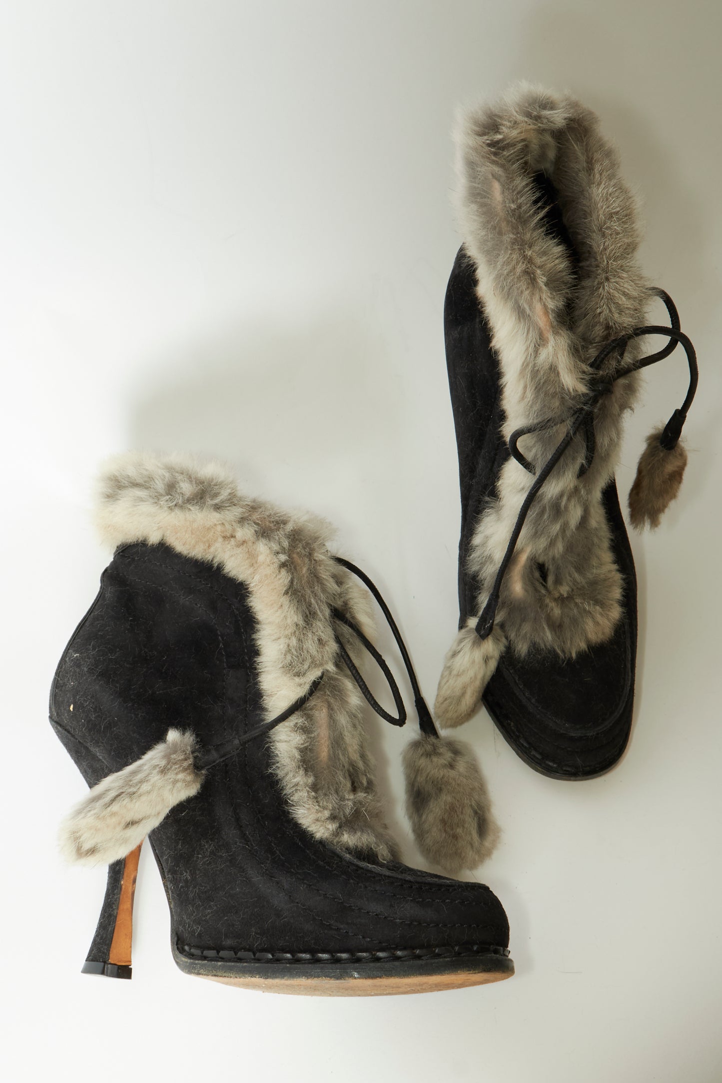 Christian Dior Fur Trimmed Ankle Boots