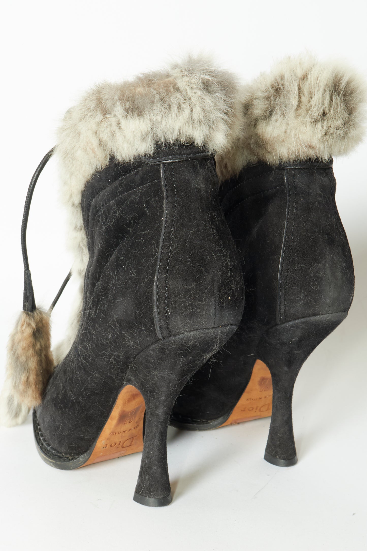 Christian Dior Fur Trimmed Ankle Boots