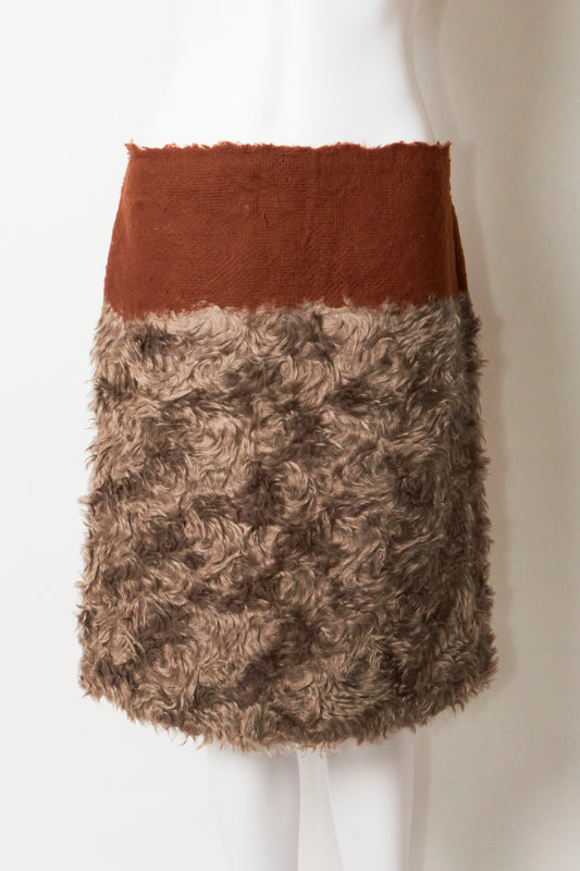 Prada Fall 2007 Mohair Grey Midi Skirt