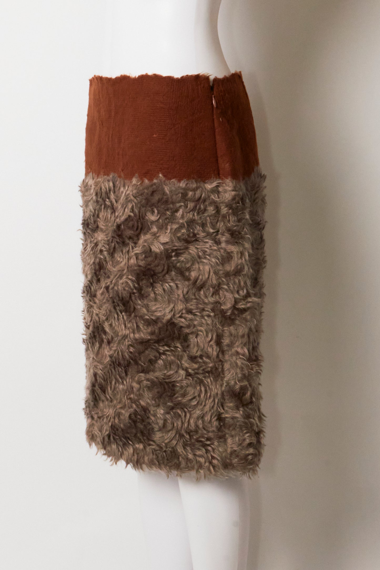 Prada Fall 2007 Mohair Grey Midi Skirt