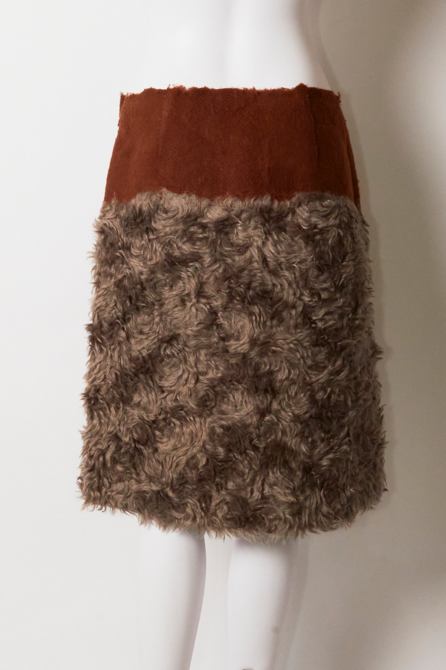 Prada Fall 2007 Mohair Grey Midi Skirt