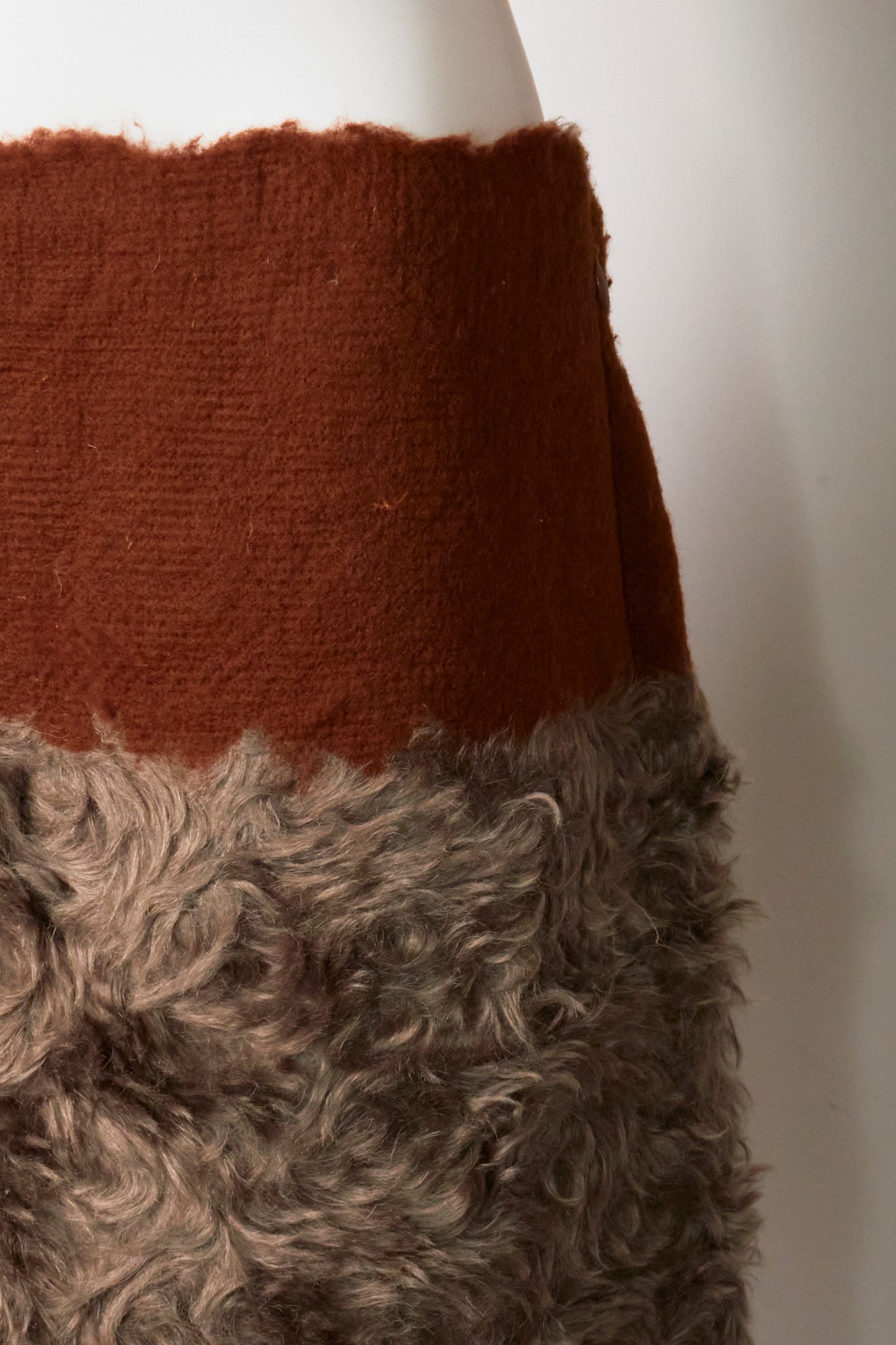 Prada Fall 2007 Mohair Grey Midi Skirt