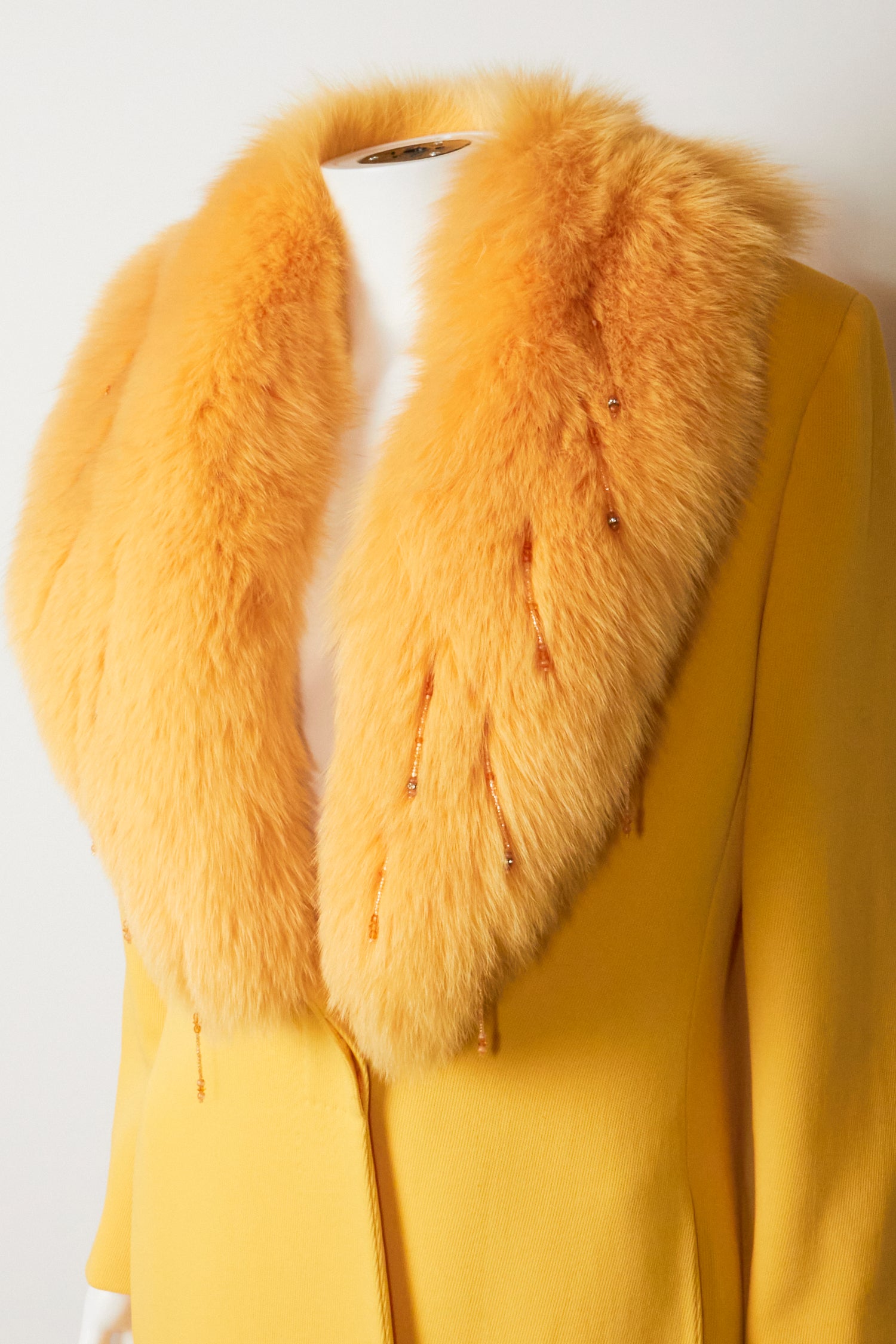 Gianni Versace Fall 1998 Yellow Fur Embellished Coat – Blummier