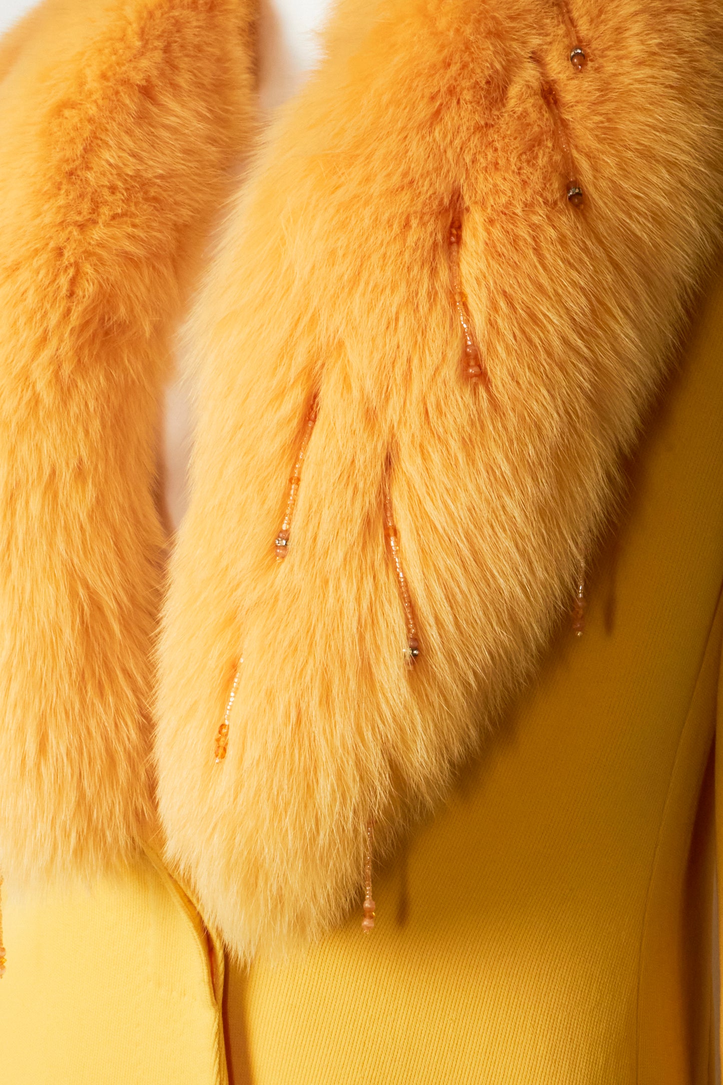 Gianni Versace Fall 1998 Yellow Fur Embellished Coat