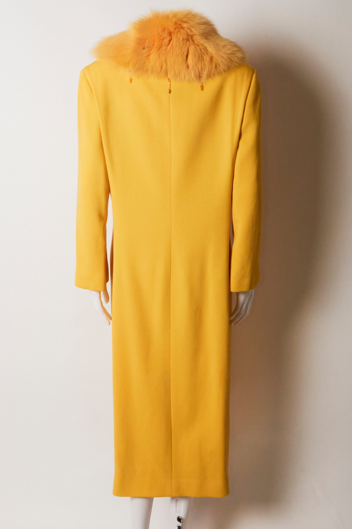 Gianni Versace Fall 1998 Yellow Fur Embellished Coat – Blummier