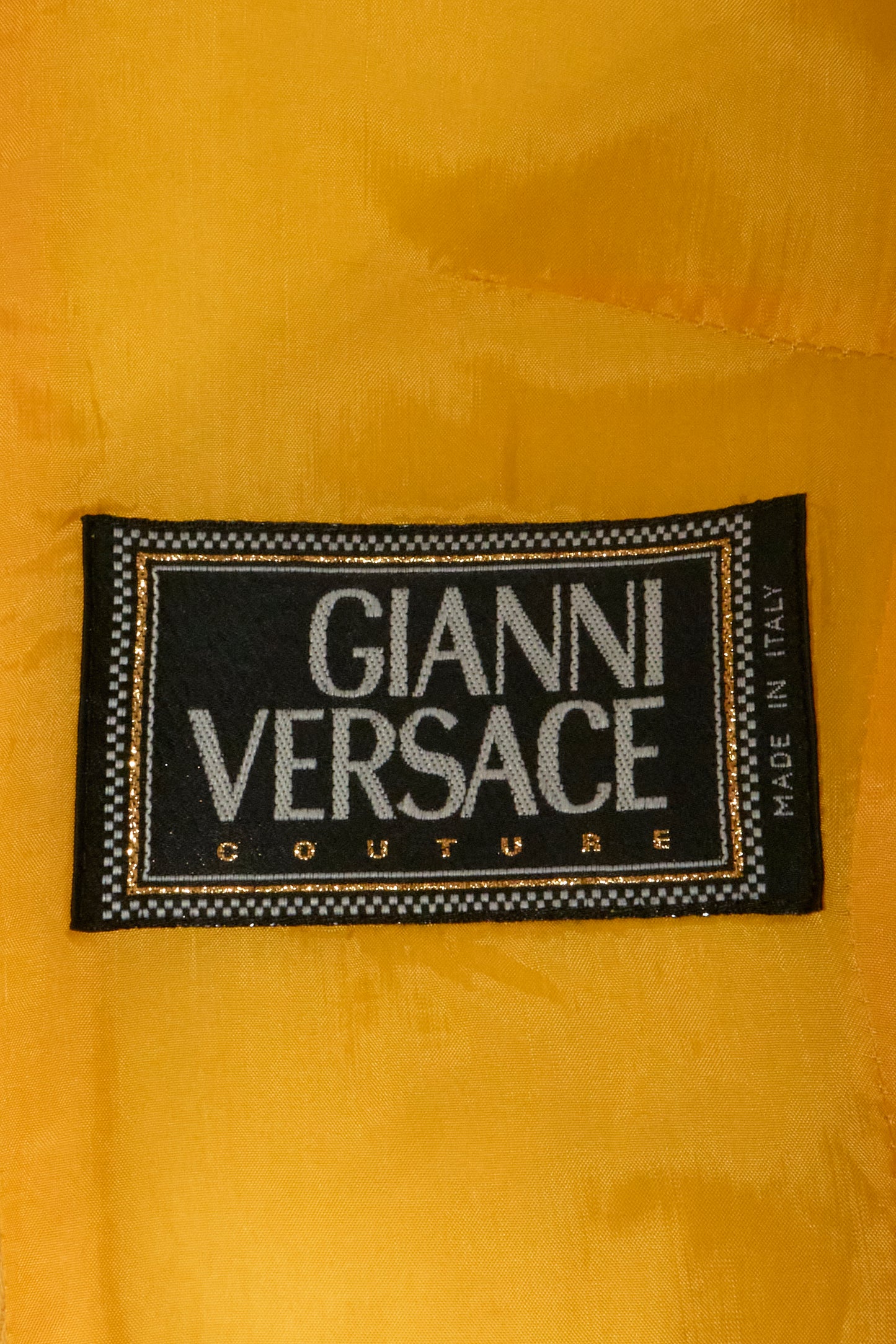 Gianni Versace Fall 1998 Yellow Fur Embellished Coat