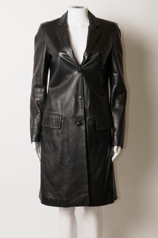 Gianni Versace 1991 Black Leather Coat