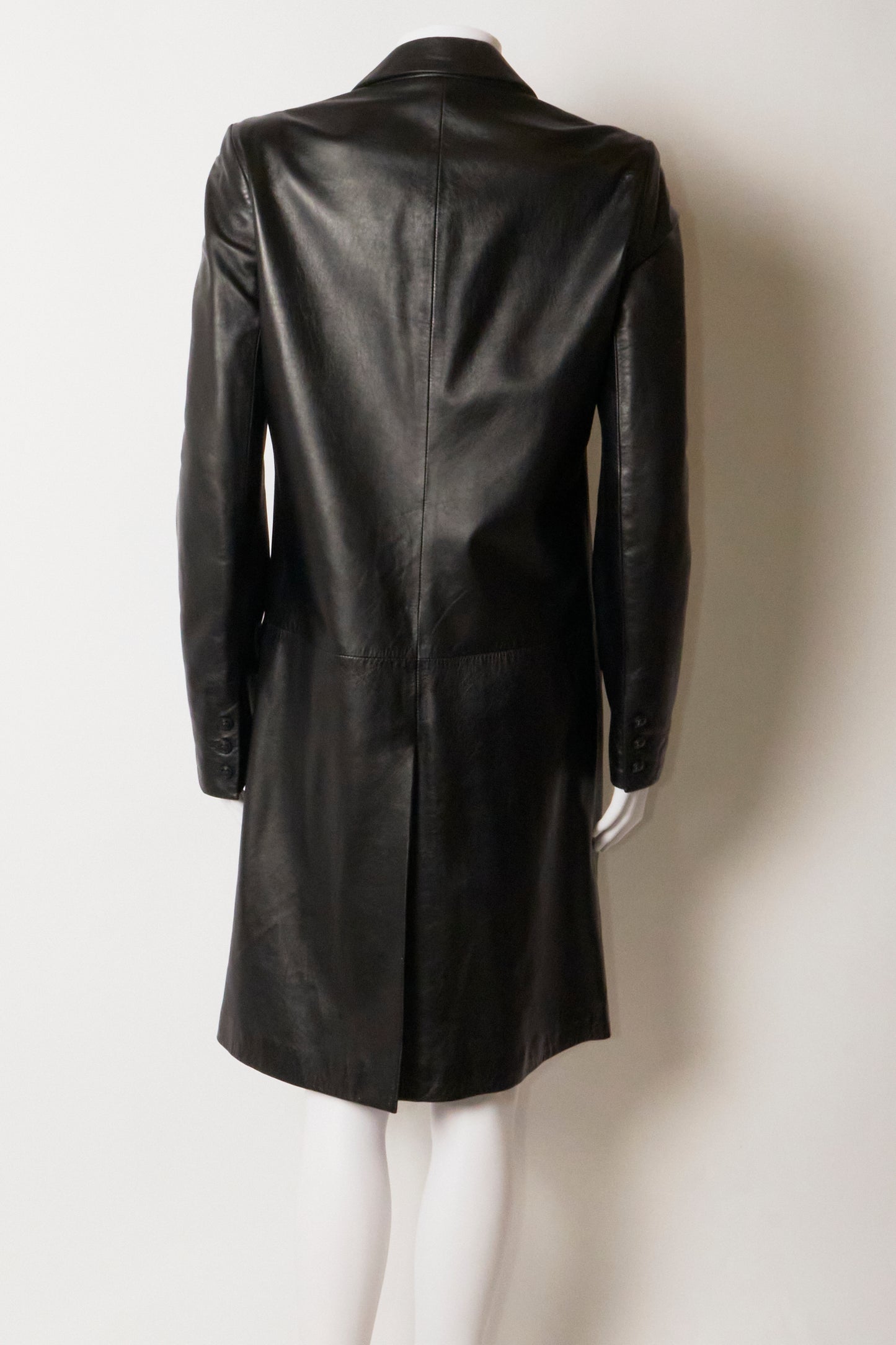 Gianni Versace 1991 Black Leather Coat
