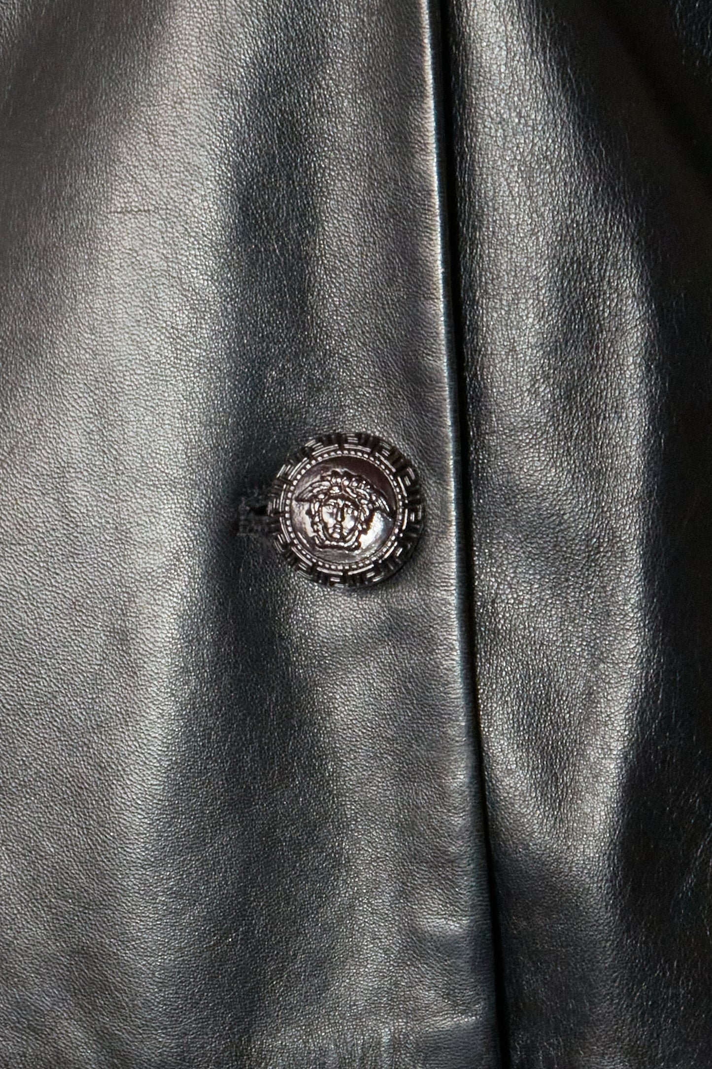 Gianni Versace 1991 Black Leather Coat