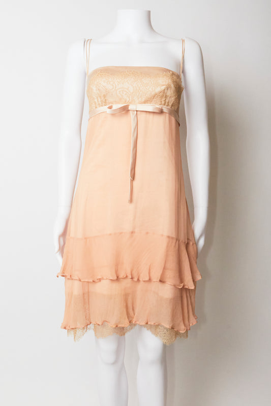 Dolce & Gabbana 2000s Pink Bow Midi Dress