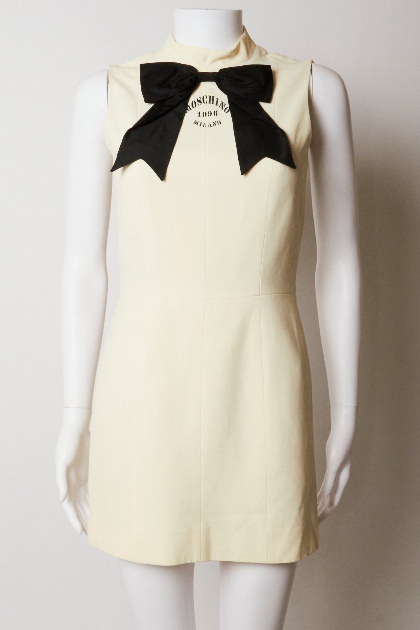 Moschino Cheap & Chic Cream Bow Mini Dress