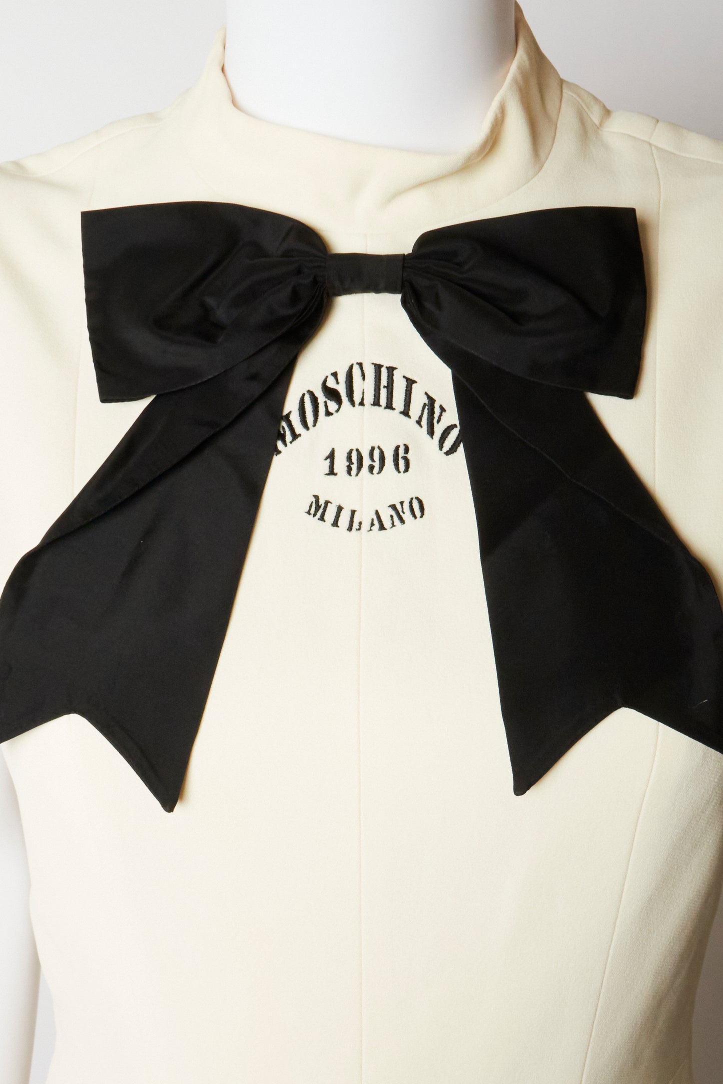 Moschino Cheap & Chic Cream Bow Mini Dress